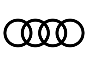 Four interlocking black rings