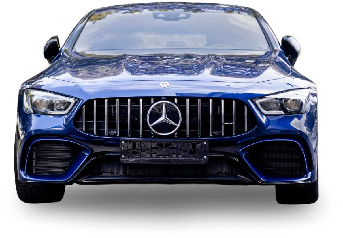 Elegant blue vehicle on black background