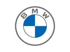 BMW logo in blue and white