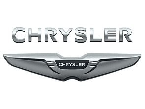 Chrysler chrome wordmark and wing emblem