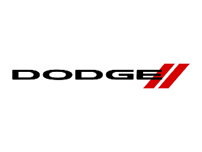 Dodge logo with red double slashes