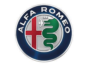 Alfa Romeo logo: red cross, green serpent